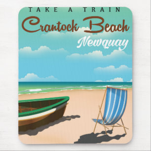 Crantock Beach,Newquay vintage stil-reseaffisch Musmatta