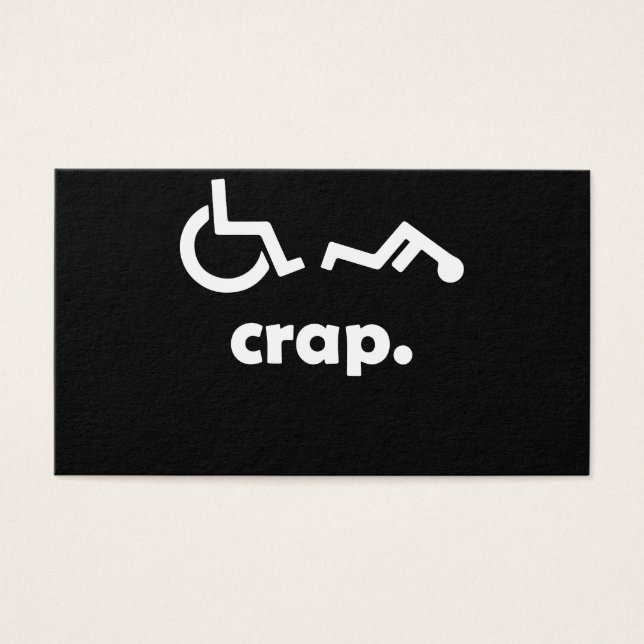 Crap Handicap Funny Wheelcourt Tee Disabled Rude O Visitkort (Framsidan)