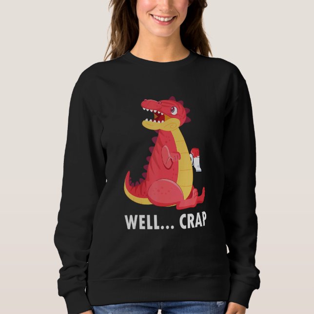 Crap It Trex Toilet Papper Dinosaur T Shirt (Framsida)