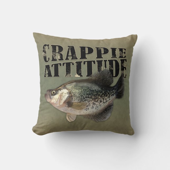 Crappie Attitude Fish Fishing Kudde (Framsida)