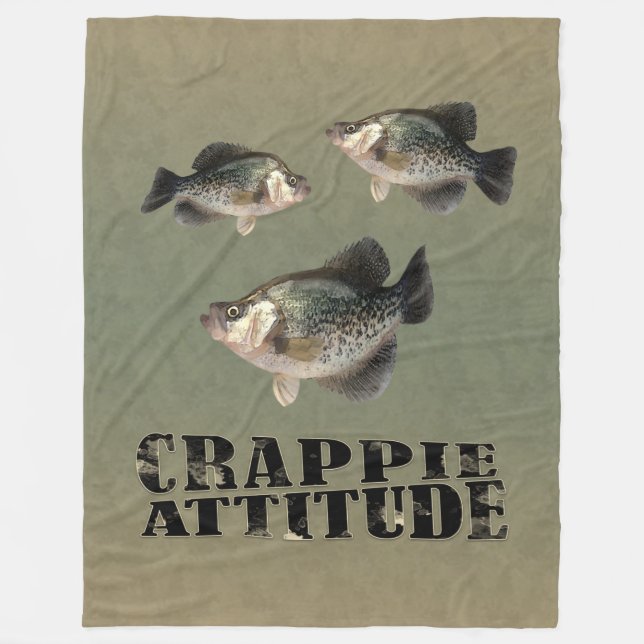 Crappie Attitude Funny Fishing Fleecefilt (Framsidan)