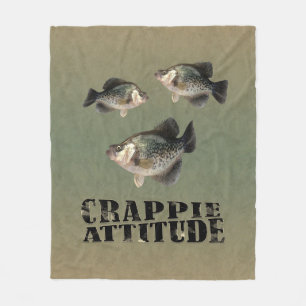 Crappie Attitude Funny Fishing Fleecefilt