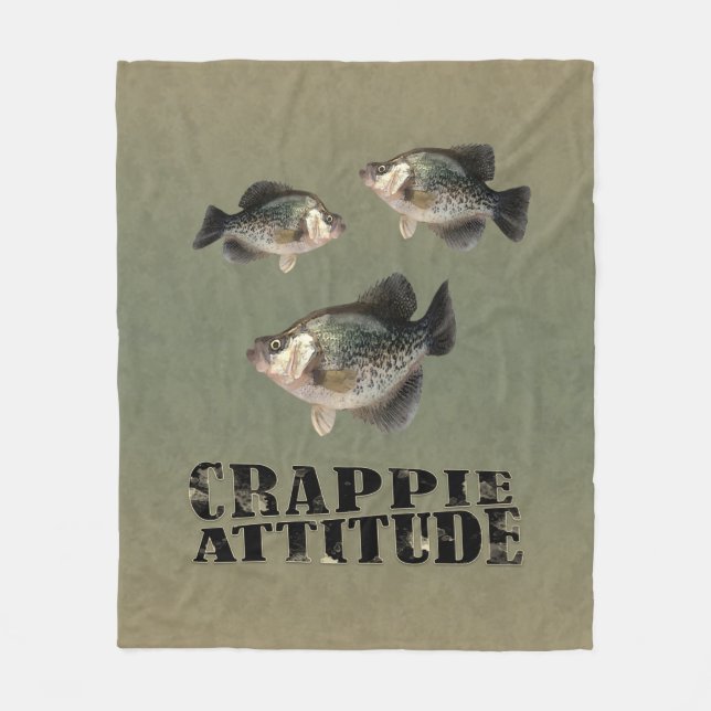 Crappie Attitude Funny Fishing Fleecefilt (Framsidan)
