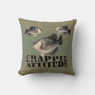 Crappie Attitude Funny Fishing Kudde
