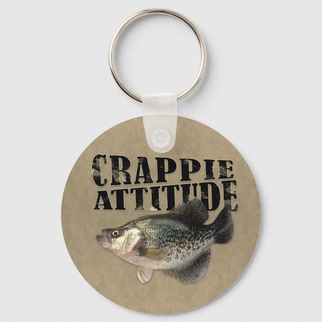 Crappie Attitude Funny Fishing Nyckelring (Framsida)