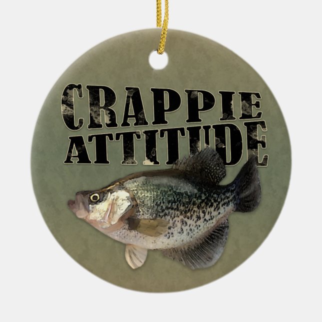 Crappie Attitude Julgransprydnad Keramik (Framsidan)