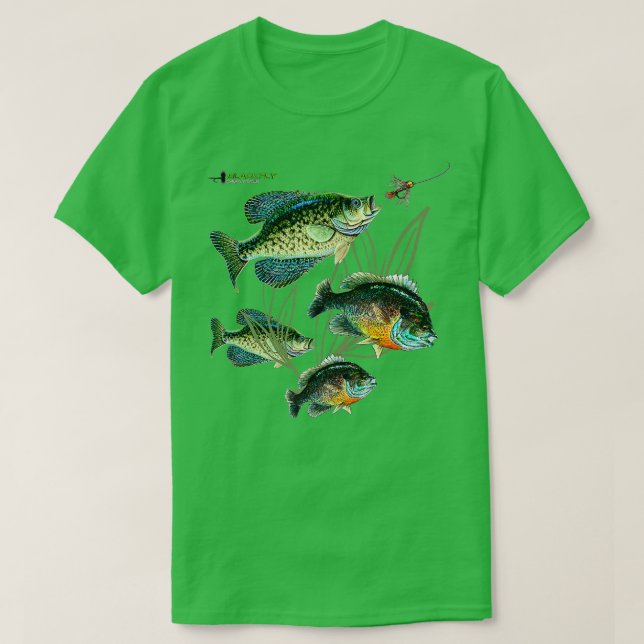 Crappie Bluegill Fishs Hoodies Black Fly T Shirt (Design framsida)