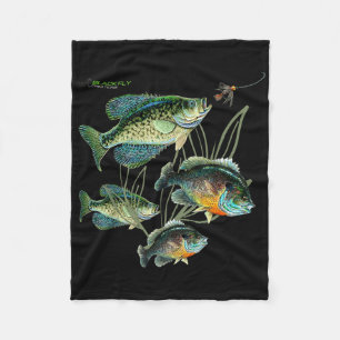 Crappie Bluegill Fisketröjor Huvar Svart Fluga Fleecefilt