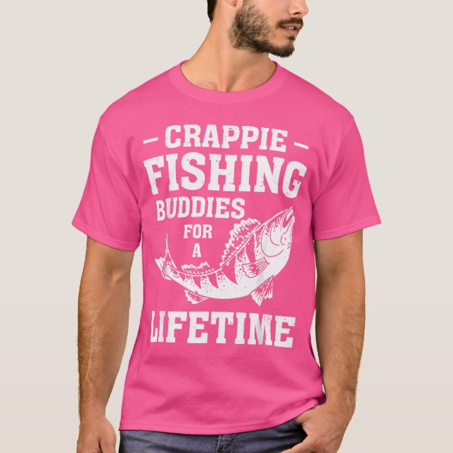 Crappie Fishing Rod Fisherman Net T Shirt (Framsida)