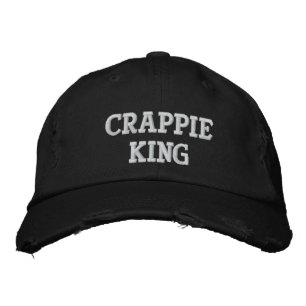 Crappie Kung - Anpassadet Embroized Hat Broderad Keps