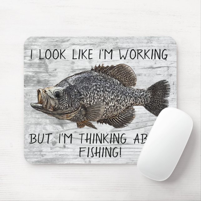 Crappie Panfish Fishing Work Funny Angler Coola Musmatta (Med mus)