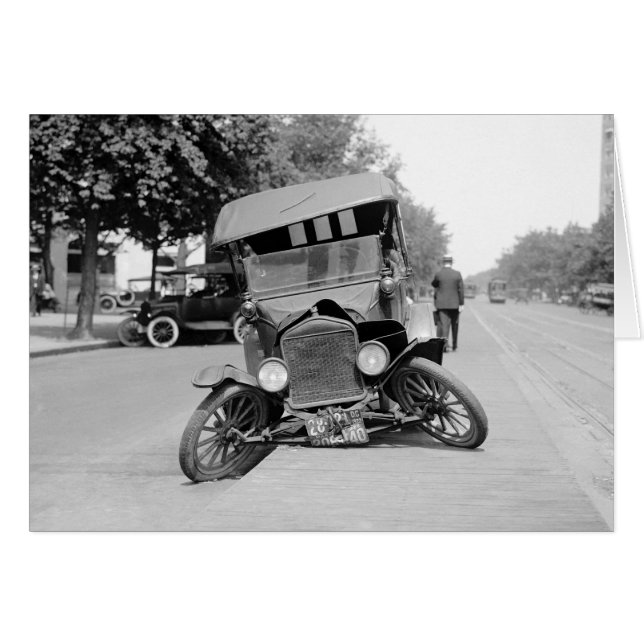 Craschad Vintage bil, 1922 Hälsningskort (Framsidan Horizontal)