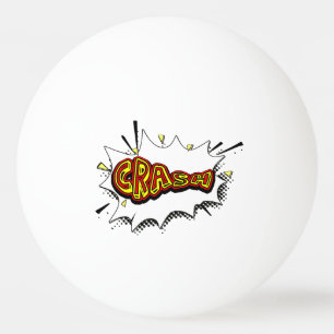 Crash Action Bubble Red and Gult Typography Pingisboll