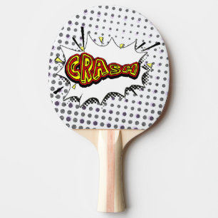 Crash Action Bubble Red and Gult Typography Pingisracket