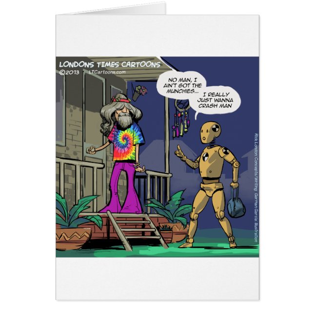 Crash Test Hippie Funny Hälsningskort (Framsidan)