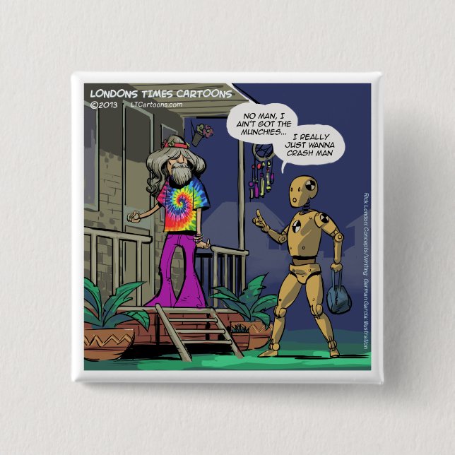 Crash Test Hippie Funny Knapp (Framsida)