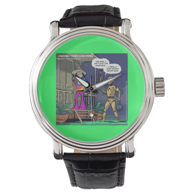 Crash Test Hippie Roligt Unisex Ur Armbandsur (Framsida)