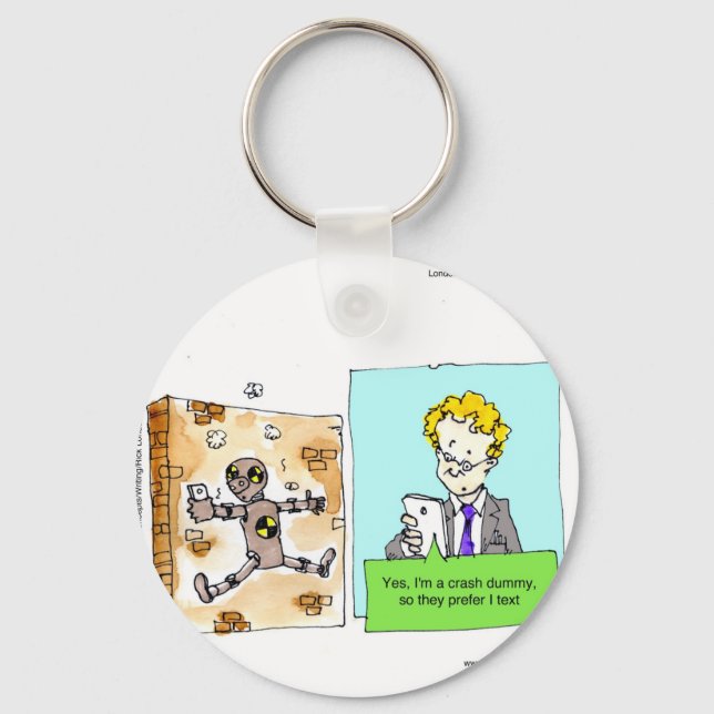 Crash Text Dummy Funny Nyckelring (Framsida)