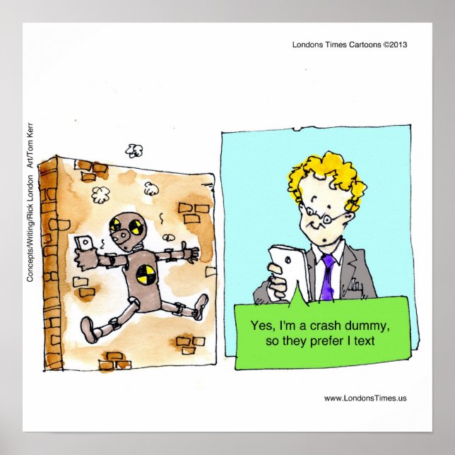 Crash Text Dummy Funny Poster (Framsidan)