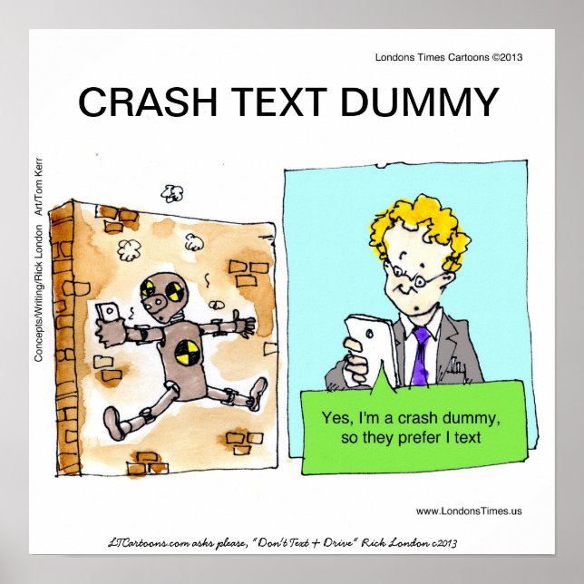 Crash Text Dummy Funny Poster (Framsidan)