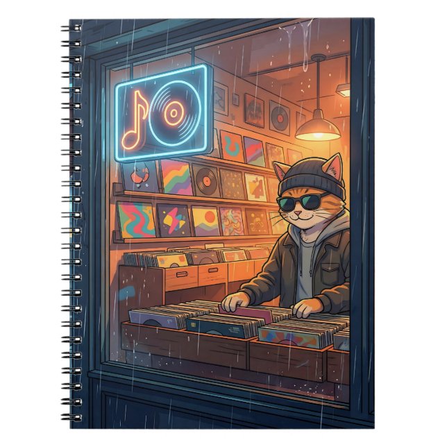Crate Digging at the Vinyl Store Anteckningsbok (Framsidan)