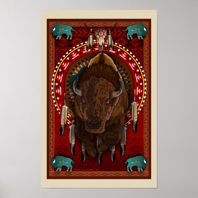 Cratemade Native American Buffalo-design poster (Framsidan)