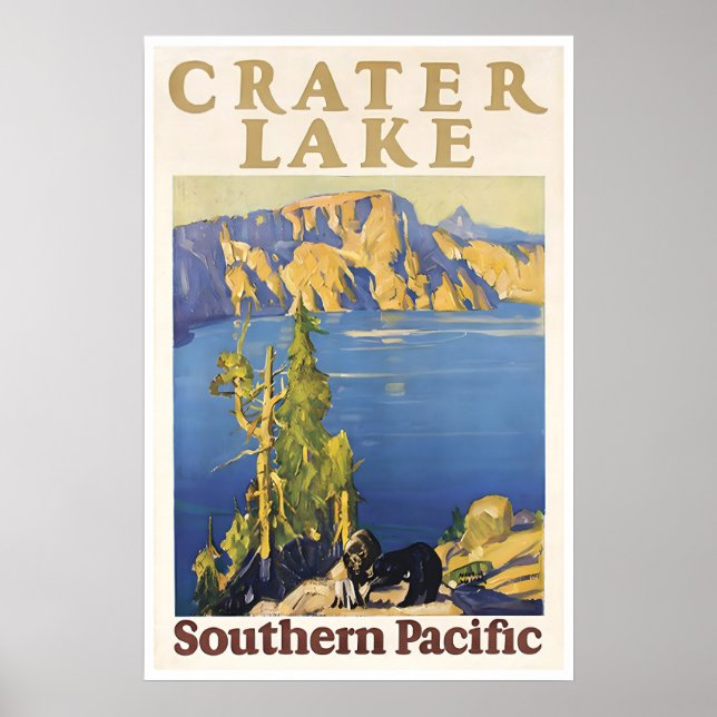 Crater Lake Art Nationalparker Poster Södra (Framsidan)