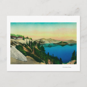 Crater Lake Lodge med utsikt över sjön Vykort