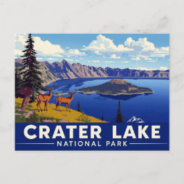 Crater Lake National Park Älg Konst Vykort