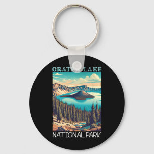 Crater Lake National Park Retro Vandring Camping S Nyckelring
