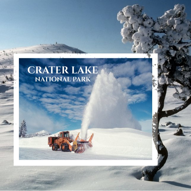 Crater Lake National Park Snowplow Plowing Snow Vykort (Skapare uppladdad)