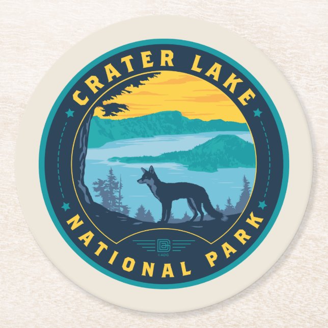 Crater Lake National Park Underlägg Papper Rund (Framsidan)