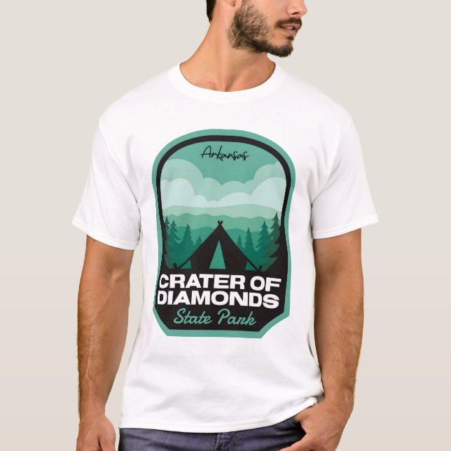 Crater of Diamonds State Park AR Camping T Shirt (Framsida)