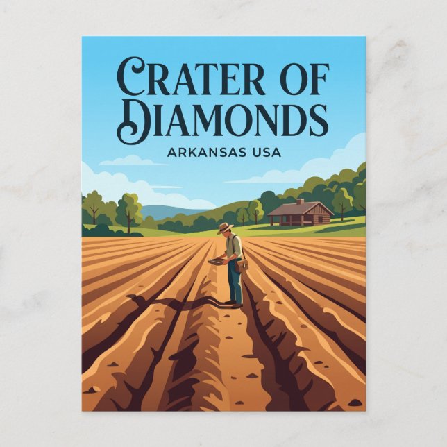Crater of Diamonds State Park USA -> Diamantkrater Vykort (Framsida)