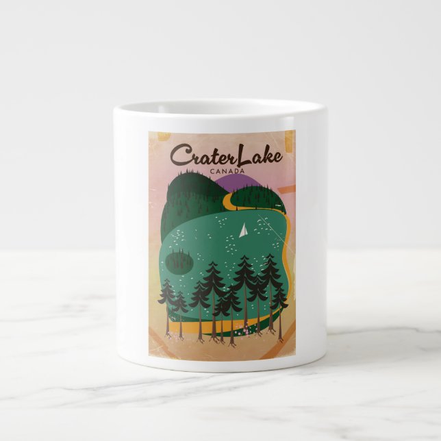 Crater sjö Canada Travel-affisch Jumbo Mugg (Framsidan)