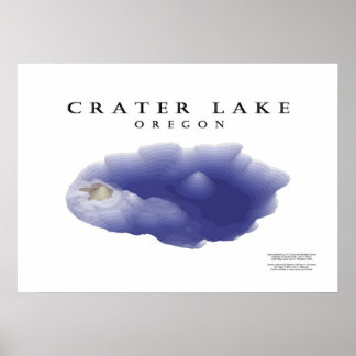 Crater Sjö karta Poster