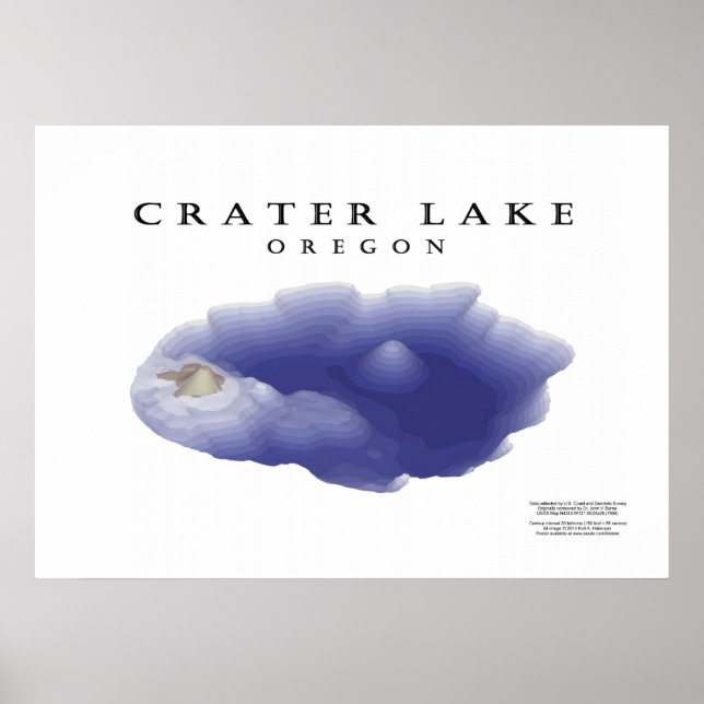 Crater Sjö karta Poster (Framsidan)