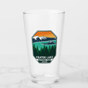 Crater Sjö nationalpark Elk Retro Compass Emblem Glaskopp