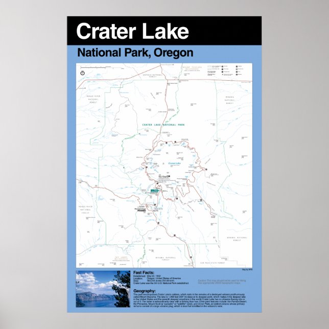 Crater Sjö nationalpark Large Poster (Framsidan)