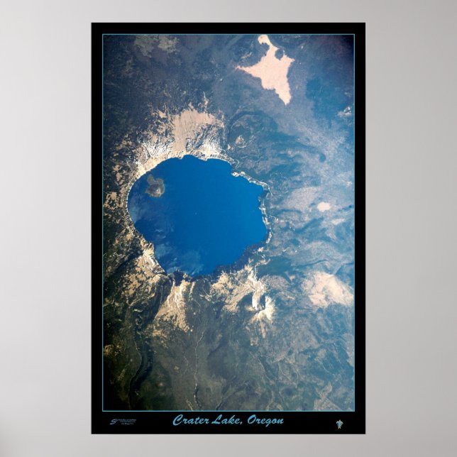 Crater Sjö nationalpark, Oregon-satellitpost Poster (Framsidan)