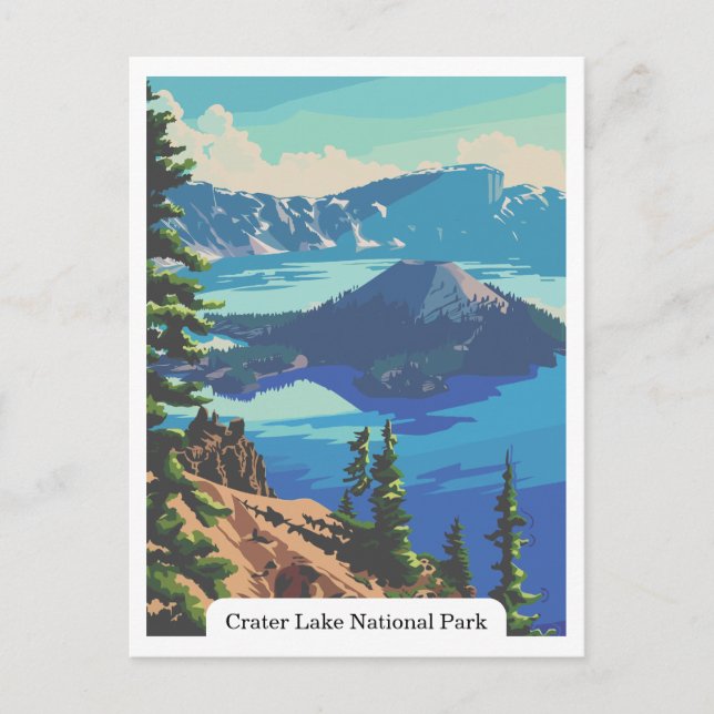 Crater Sjö nationalpark, Oregon USA Postcard Vykort (Framsida)