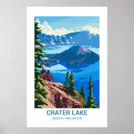 Crater Sjö nationalpark Oregon USA Poster
