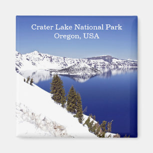 Crater Sjö nationalpark Oregon USA Travel Magnet