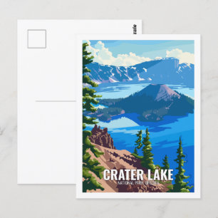 Crater Sjö nationalpark Oregon USA Vykort