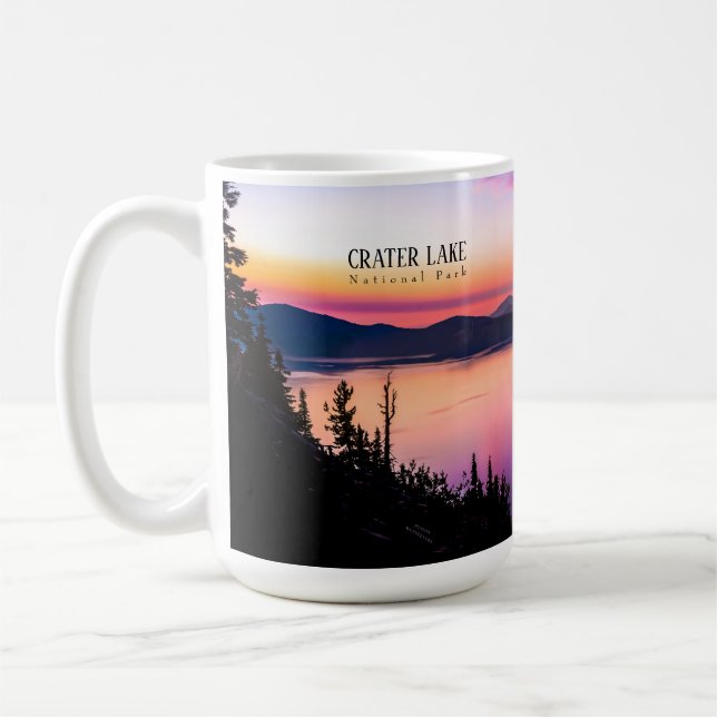 Crater Sjö nationalpark Oregon vid solnedgången Kaffemugg (Vänster)