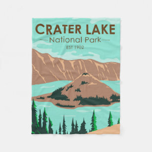 Crater Sjö nationalpark Oregon Vintage Fleecefilt