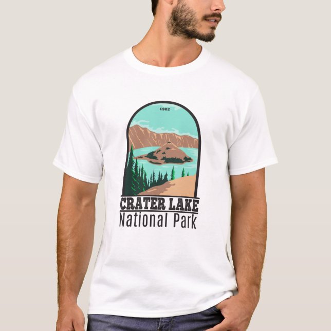 Crater Sjö nationalpark Oregon Vintage T Shirt (Framsida)
