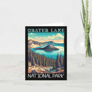 Crater Sjö nationalpark Retro Hiking Camping Vac Kort