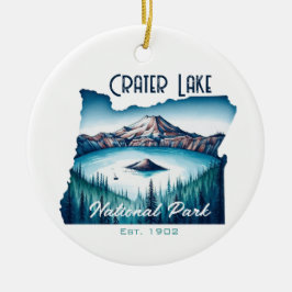 Crater Sjö nationalpark Souvenir Gift Julgransprydnad Keramik