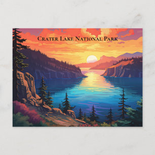 Crater Sjö nationalpark Souvenir Travel Vykort